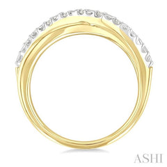 ASHI Gold Vermeil Criss Cross Diamond Ring 890A9PPSSSLRG-GV