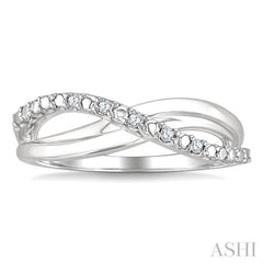 ASHI Silver Criss Cross Diamond Ring 890A9PPSSSLRG