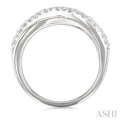 ASHI Silver Criss Cross Diamond Ring 890A9PPSSSLRG