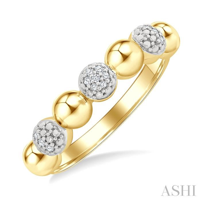 ASHI Gold Vermeil Bold Bead Diamond Fashion Ring 89199PPSSSLRG-GV