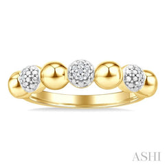 ASHI Gold Vermeil Bold Bead Diamond Fashion Ring 89199PPSSSLRG-GV