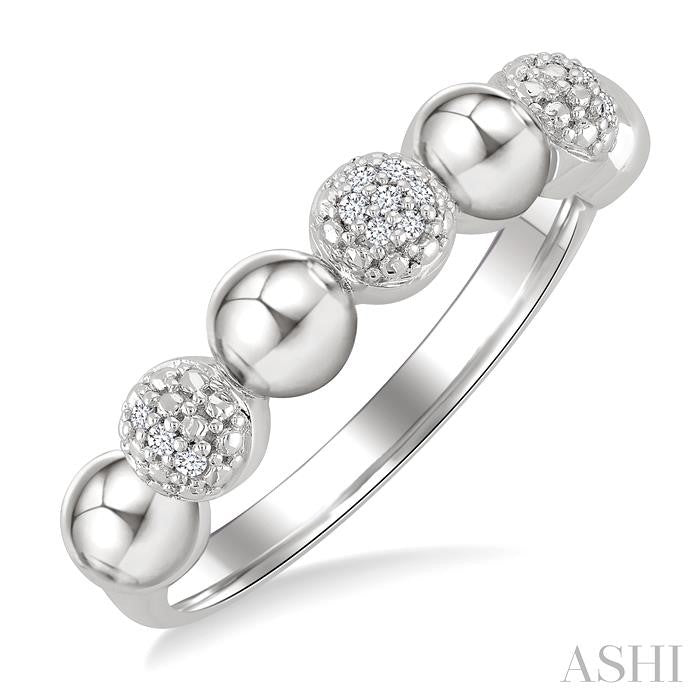 ASHI Silver Bold Bead Diamond Fashion Ring 89199PPSSSLRG