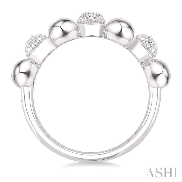 ASHI Silver Bold Bead Diamond Fashion Ring 89199PPSSSLRG
