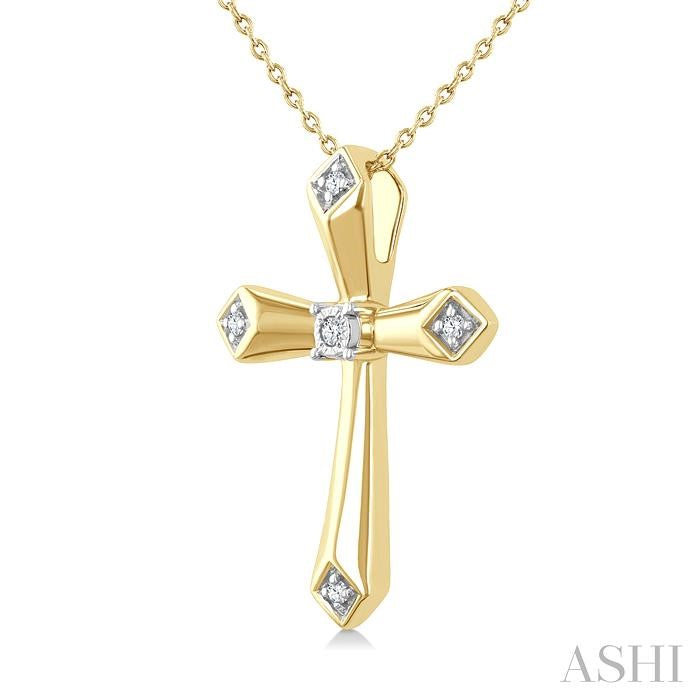ASHI Gold Vermeil Cross Diamond Fashion Pendant 892A9PPSSSLPD-GV