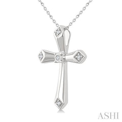 ASHI Silver Cross Diamond Fashion Pendant 892A9PPSSSLPD
