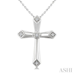 ASHI Silver Cross Diamond Fashion Pendant 892A9PPSSSLPD