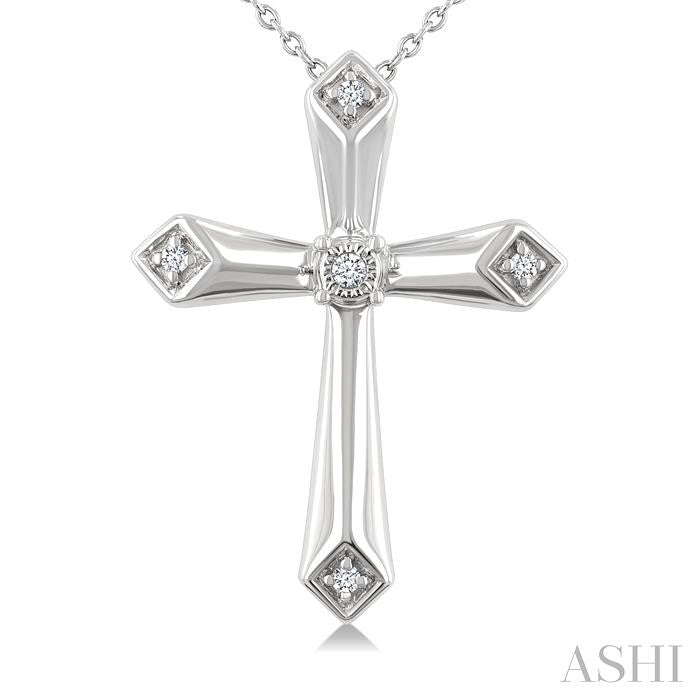 ASHI Silver Cross Diamond Fashion Pendant 892A9PPSSSLPD