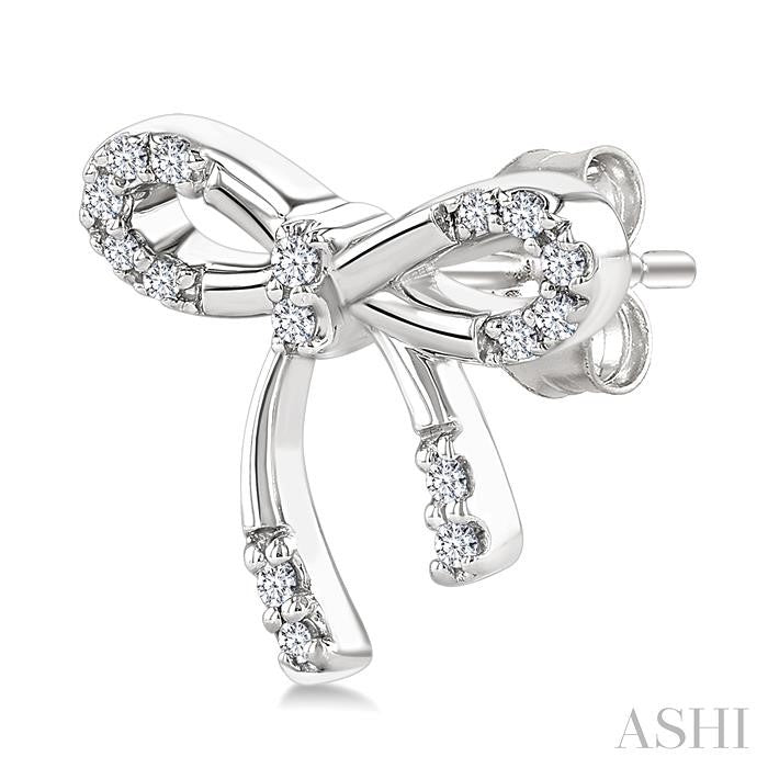 ASHI Silver Bow Diamond Fashion Earrings 89318PPSSSLER