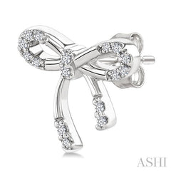 ASHI Silver Bow Diamond Fashion Earrings 89318PPSSSLER