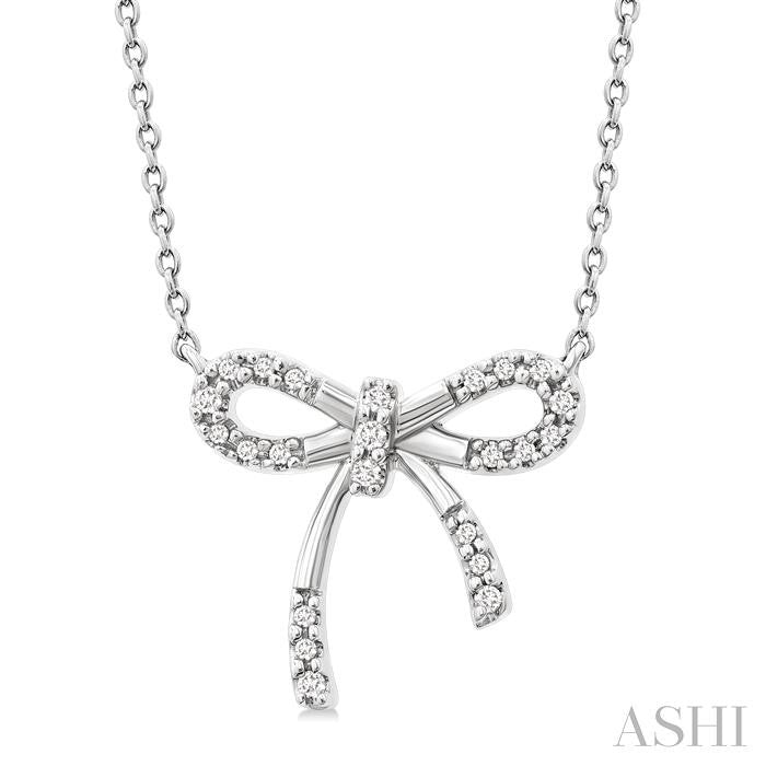 ASHI Silver Bow Diamond Fashion Pendant 89318PPSSSLPD