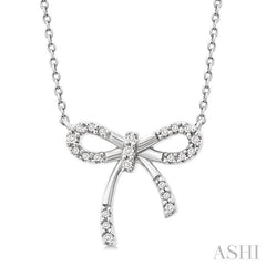 ASHI Silver Bow Diamond Fashion Pendant 89318PPSSSLPD