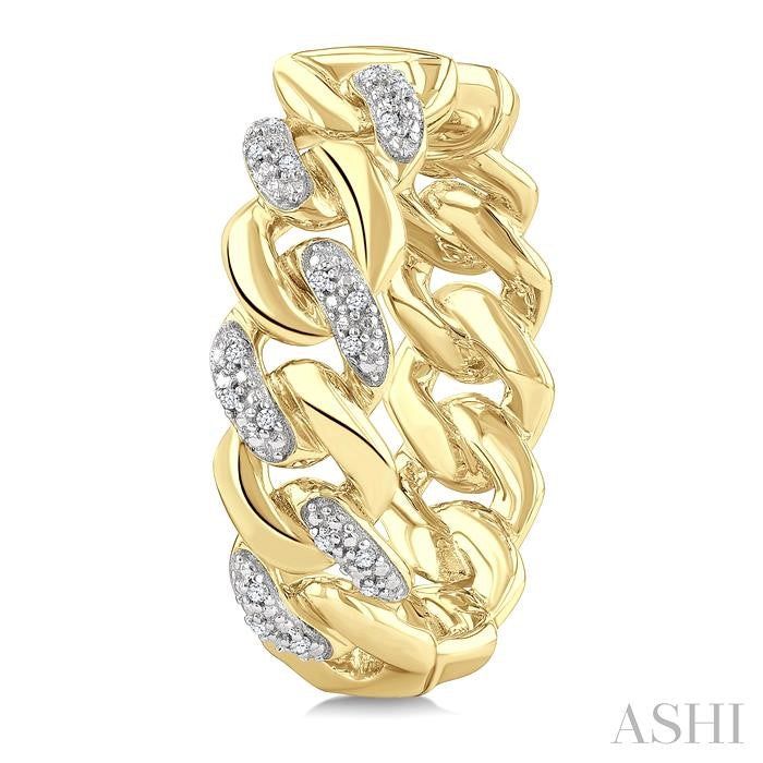 ASHI Gold Vermeil Curb & Cuban Diamond Hoop Earrings 89388PPSSSLER-GV