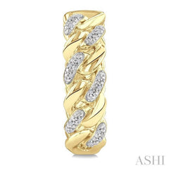 ASHI Gold Vermeil Curb & Cuban Diamond Hoop Earrings 89388PPSSSLER-GV