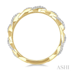 ASHI Gold Vermeil Bold Curb & Cuban Diamond Ring 89389PPSSSLRG-GV