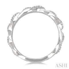 ASHI Silver Bold Curb & Cuban Diamond Ring 89389PPSSSLRG