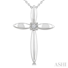 ASHI Silver Cross Diamond Fashion Pendant 893A9PPSGSLPD