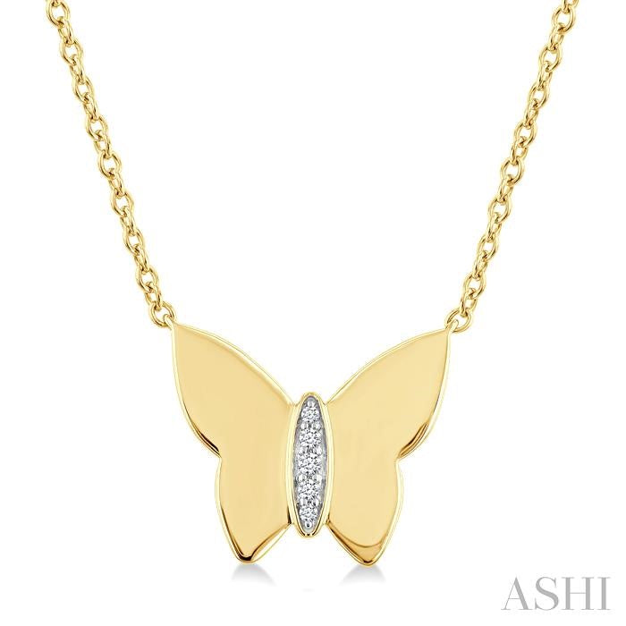 ASHI Gold Vermeil Butterfly Diamond Fashion Pendant 894A9PPSSSLPD-GV