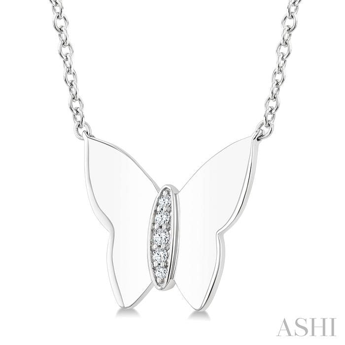 ASHI Silver Butterfly Diamond Fashion Pendant 894A9PPSSSLPD