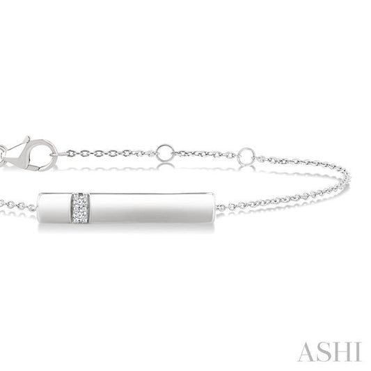 ASHI Silver Bar Diamond Fashion Chain Bracelet 895A9PPSGSLTB