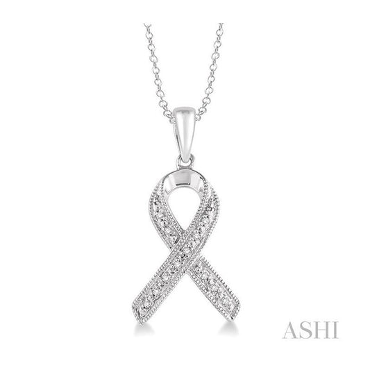ASHI Silver Support Ribbon Diamond Fashion Pendant 87759PPSSSLPD