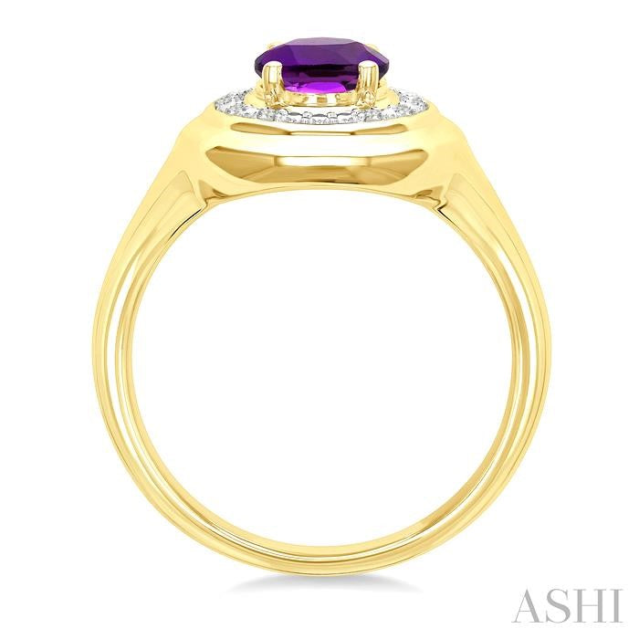 ASHI Gold Vermeil Bold Oval Shape Gemstone & Diamond Ring 898A9PPSSAMSLRG-OVGV