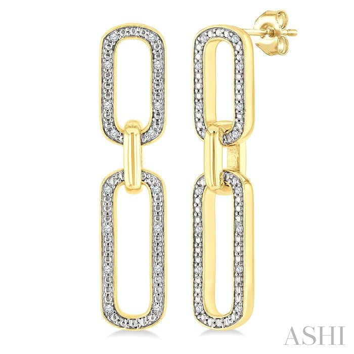 ASHI Gold Vermeil Bold Paperclip Diamond Fashion Earrings 89978PPSSSLER-GV