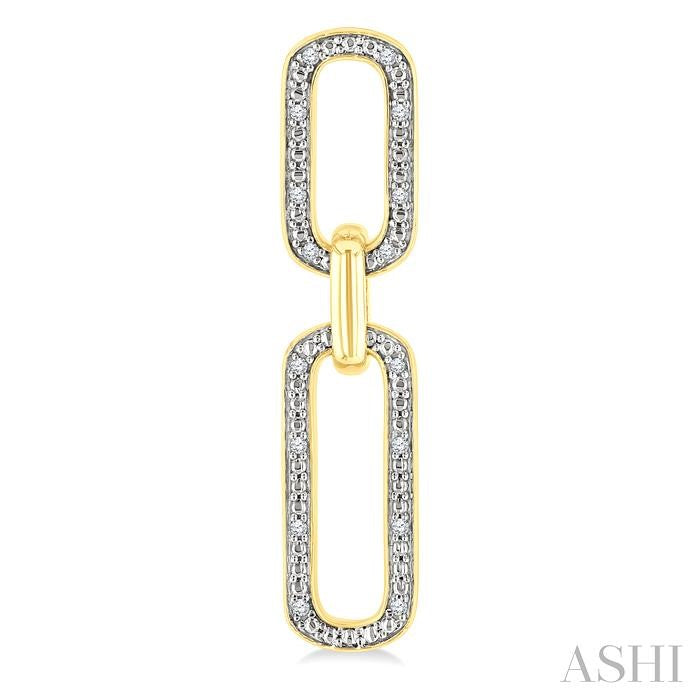 ASHI Gold Vermeil Bold Paperclip Diamond Fashion Earrings 89978PPSSSLER-GV