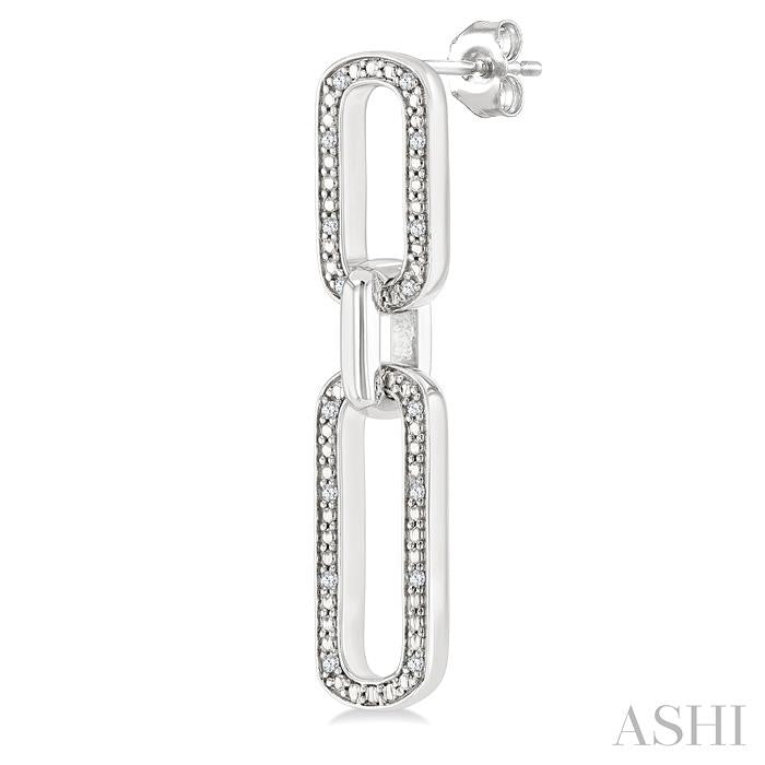 ASHI Silver Bold Paperclip Diamond Fashion Earrings 89978PPSSSLER