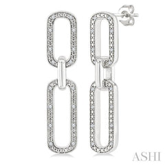 ASHI Silver Bold Paperclip Diamond Fashion Earrings 89978PPSSSLER