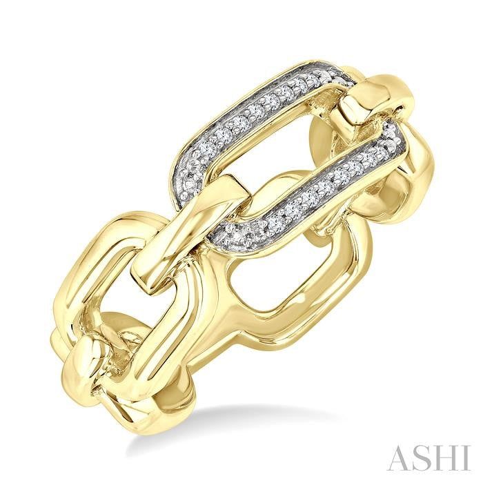 ASHI Gold Vermeil Bold Paperclip Diamond Ring 89979PPSSSLRG-GV