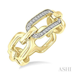 ASHI Gold Vermeil Bold Paperclip Diamond Ring 89979PPSSSLRG-GV