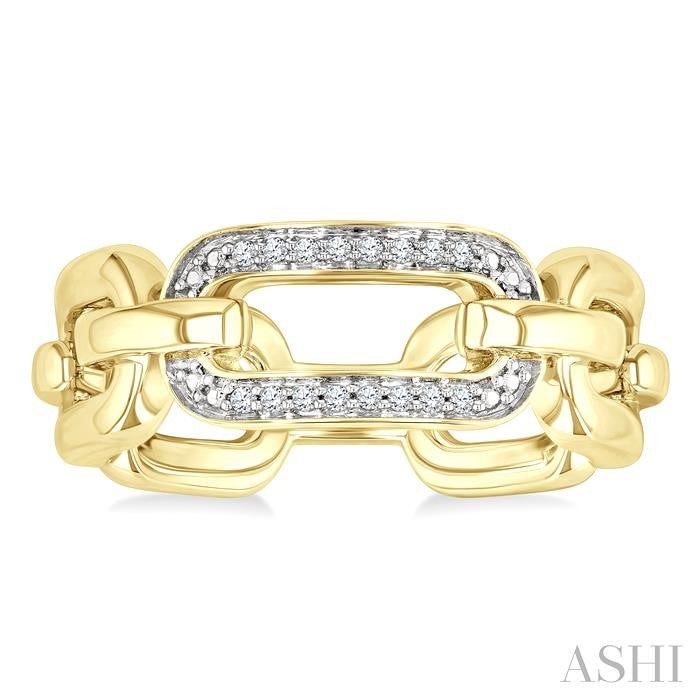 ASHI Gold Vermeil Bold Paperclip Diamond Ring 89979PPSSSLRG-GV