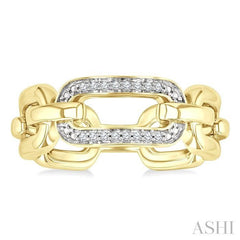 ASHI Gold Vermeil Bold Paperclip Diamond Ring 89979PPSSSLRG-GV
