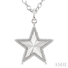 ASHI Silver Star Fluted Medallion Diamond Pendant 89988PPSSSLPD-STR