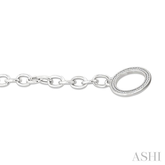 ASHI Silver Circle Toggle Diamond Fashion Bracelet 89998PPSSSLTB-RD