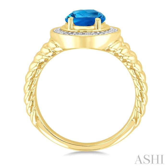 ASHI Gold Vermeil Oval Shape Gemstone & Diamond Ring 899A9PPSSBTSLRG-OVGV