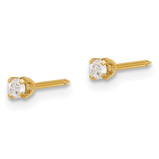 8E Inverness 14K Polished .10ct Diamond Post Earrings