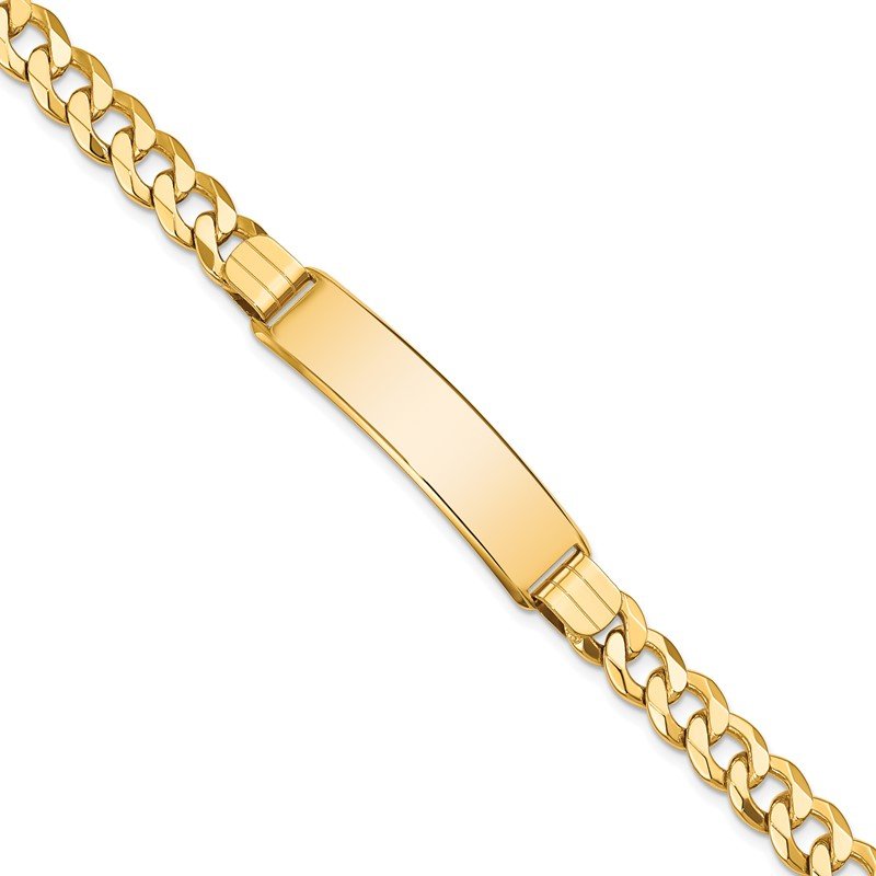 Quality Gold 14k Flat Curb Link ID Bracelet LID80-8