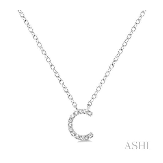 ASHI Block 'C' Initial Diamond Pendant 912F9PPFSPDWG-C