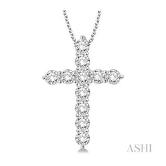 ASHI Cross Diamond Pendant 96450PPFGPDWG-2.00