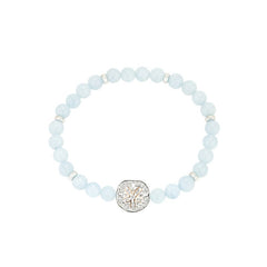 Ocean aquamarine sand dollar stretch bracelet