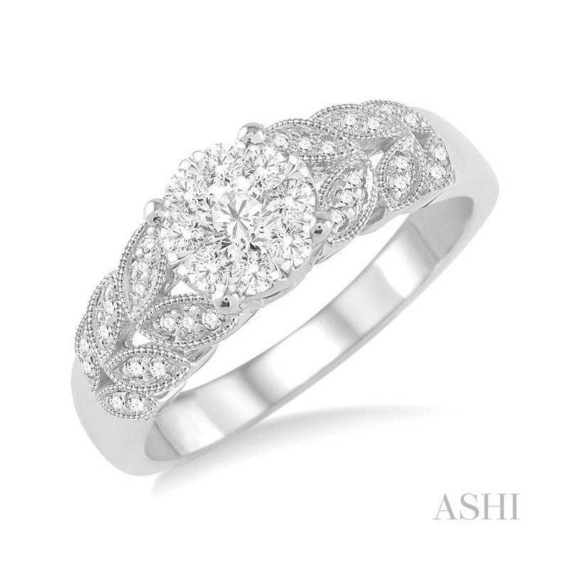 ASHI Round Shape Lovebright Diamond Ring 34145PPTNWG