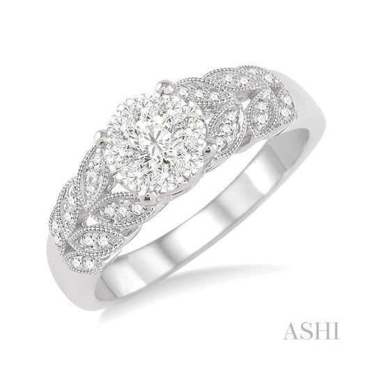 ASHI Round Shape Lovebright Diamond Ring 34145PPTNWG