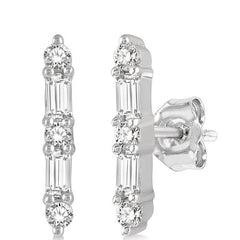 Parkplace Jewelers Vertical Bar Petite Baguette Diamond Fashion Earrings 641D8PPTGERWG