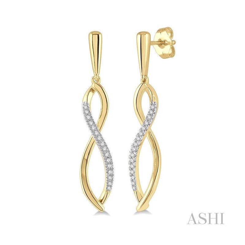 ASHI Infinity Diamond Fashion Long Earrings 684D8PPTSERYG