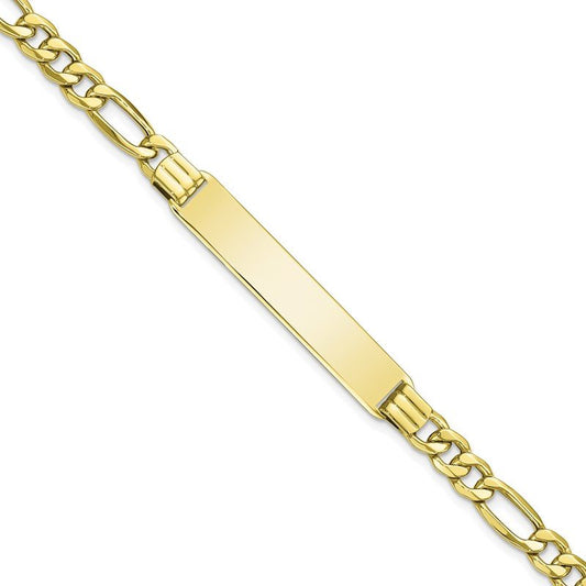 Quality Gold 10k Semi-solid Figaro Link ID Bracelet 10DCID141