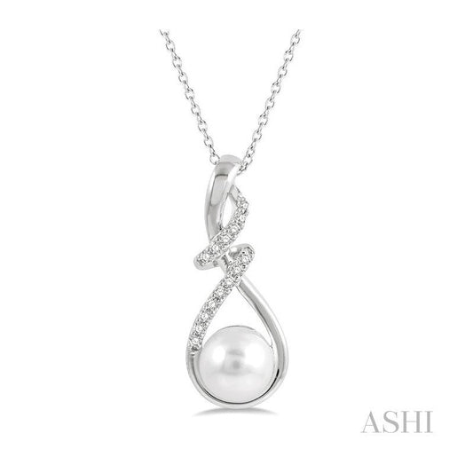 ASHI Pearl & Diamond Fashion Pendant 56138PPTSPDWPWG