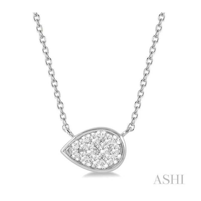 ASHI Pear Shape East-West Lovebright Essential Diamond Pendant 99790PPFGNKWG