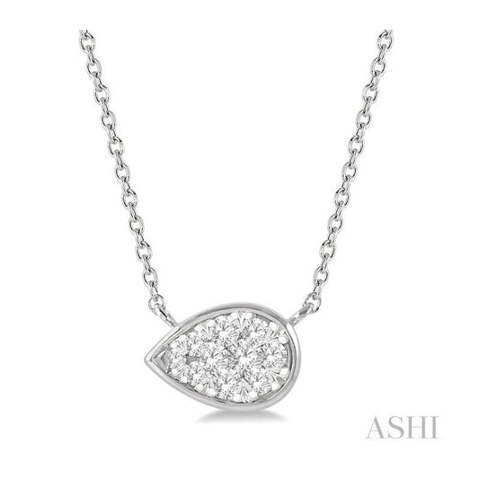 ASHI Pear Shape East-West Lovebright Essential Diamond Pendant 99790PPFGNKWG