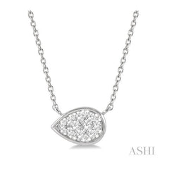 ASHI Pear Shape East-West Lovebright Essential Diamond Pendant 99790PPFGNKWG